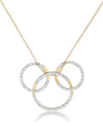 Load image into Gallery viewer, 18K Yellow Gold over Sterling Silver_Diamond Fascination® Diamond Accent Sterling Silver Interlocking Circles Necklace Set - iHeart Jewels_I_Heart_1
