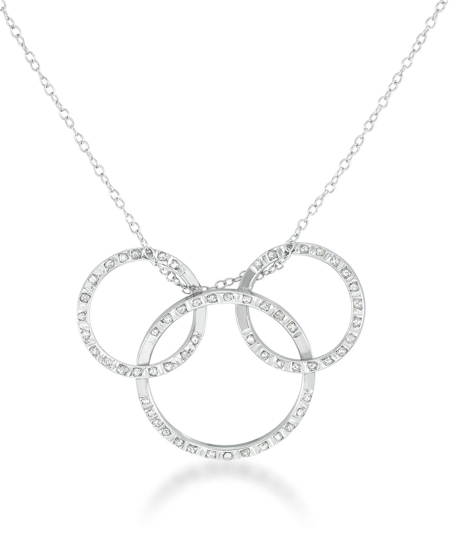 Platinum over Sterling Silver_Diamond Fascination® Diamond Accent Sterling Silver Interlocking Circles Necklace Set - iHeart Jewels_I_Heart_2