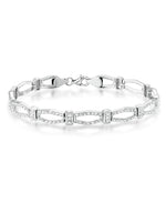 Load image into Gallery viewer, Platinum over Sterling Silver_Diamond Fascination® Diamond Accent Sterling Silver Marquise Link Bracelet - iHeart Jewels_I_Heart_2
