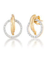 Cargar imagen en el visor de la galería, 18K Yellow Gold over Sterling Silver_Diamond Fascination® Diamond Accent Sterling Silver Orbital Love Knot Earrings - iHeart Jewels_I_Heart_1
