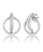 Cargar imagen en el visor de la galería, Platinum over Sterling Silver_Diamond Fascination® Diamond Accent Sterling Silver Orbital Love Knot Earrings - iHeart Jewels_I_Heart_2
