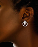 Cargar imagen en el visor de la galería, Platinum over Sterling Silver_Diamond Fascination® Diamond Accent Sterling Silver Orbital Love Knot Earrings - iHeart Jewels_I_Heart_2
