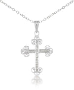 Load image into Gallery viewer, Platinum over Sterling Silver_Diamond Fascination® Diamond Accent Sterling Silver Ornate Cross Pendant - iHeart Jewels_I_Heart_2
