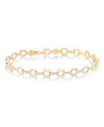 Load image into Gallery viewer, 18K Yellow Gold over Sterling Silver_Diamond Fascination® Diamond Accent Sterling Silver Oval Link Bracelet - iHeart Jewels_I_Heart_1
