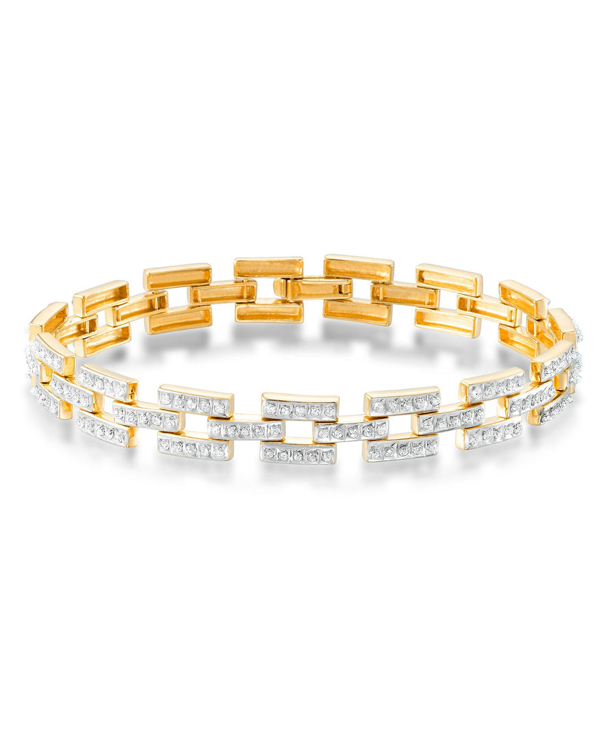 18K Yellow Gold over Sterling Silver_Diamond Fascination® Diamond Accent Sterling Silver Panther Link Bracelet - iHeart Jewels_I_Heart_1
