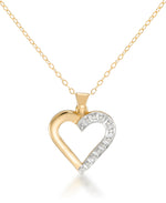 Load image into Gallery viewer, 18K Yellow Gold over Sterling Silver_Diamond Fascination® Diamond Accent Sterling Silver Sculpted Heart Pendant - iHeart Jewels_I_Heart_1
