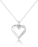 Load image into Gallery viewer, Platinum over Sterling Silver_Diamond Fascination® Diamond Accent Sterling Silver Sculpted Heart Pendant - iHeart Jewels_I_Heart_2
