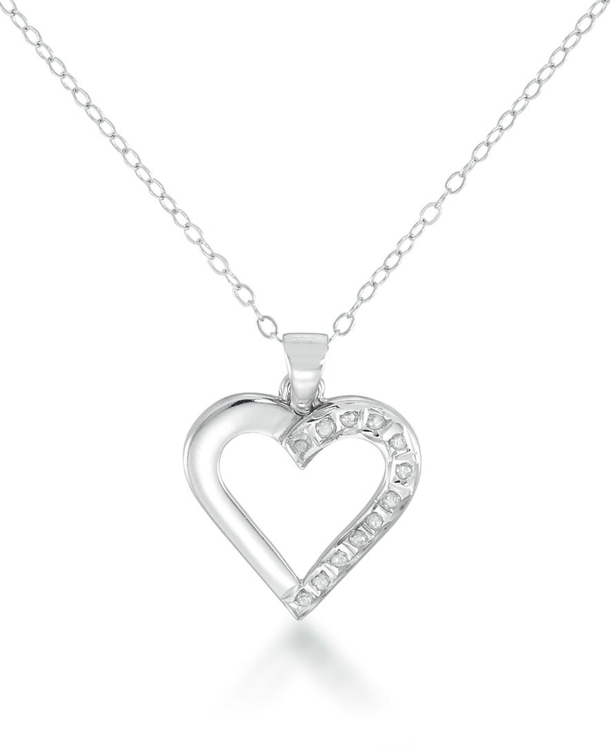 Platinum over Sterling Silver_Diamond Fascination® Diamond Accent Sterling Silver Sculpted Heart Pendant - iHeart Jewels_I_Heart_2