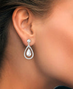 Cargar imagen en el visor de la galería, Platinum over Sterling Silver_Diamond Fascination® Diamond Accent Sterling Silver Teardrop Dangle Earrings - iHeart Jewels_I_Heart_1
