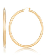 Load image into Gallery viewer, Yellow Gold_Gold Luxe® 14K Gold Large Round Hoop Earrings. Dent Resistant, Infused with Nano Diamond Resin Core® - iHeart Jewels_I_Heart_1
