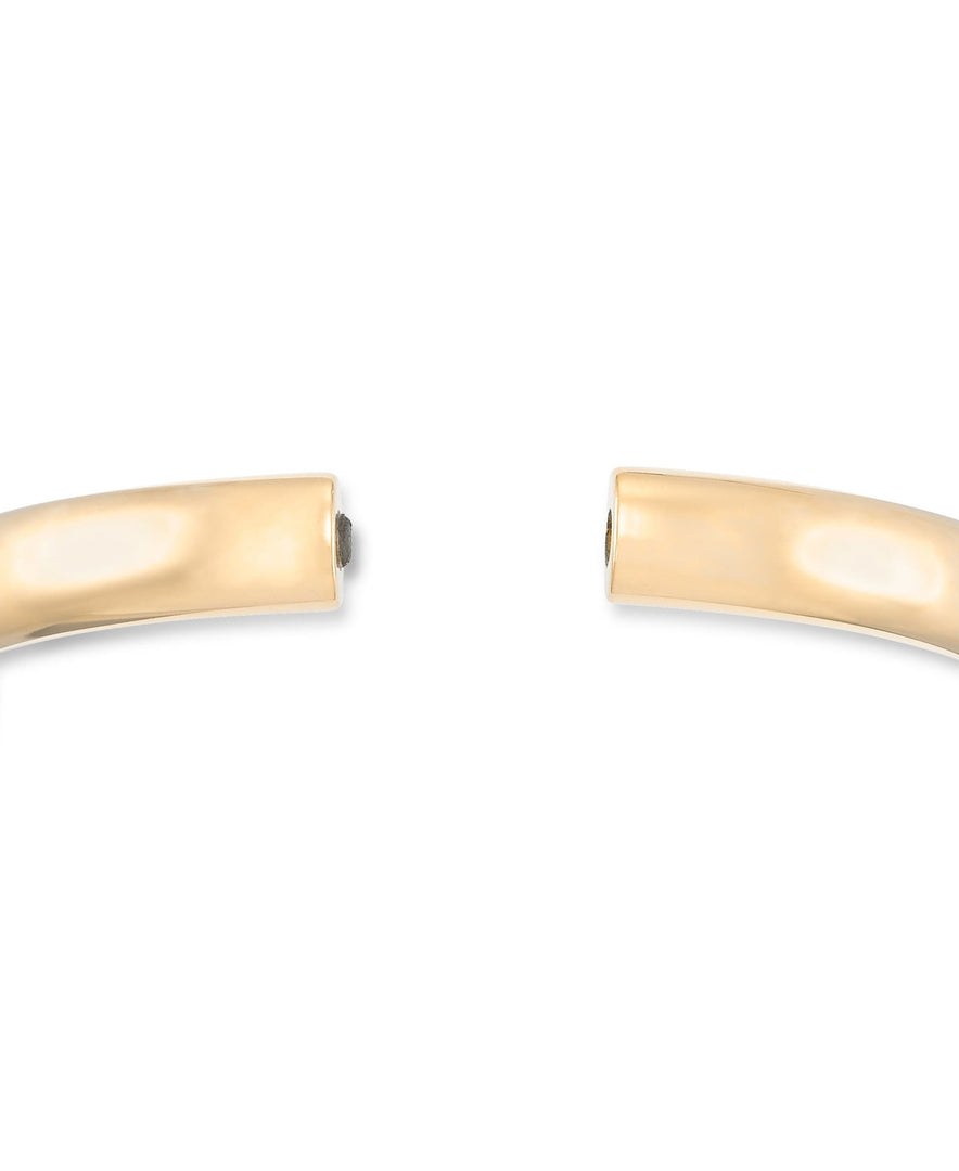 Yellow Gold_Gold Luxe® 14K Yellow Gold Bold Domed Bangle. Dent Resistant, Infused with Nano Diamond Resin Core®. Average Wrist Size. - iHeart Jewels_I_Heart_1