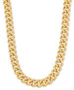 Load image into Gallery viewer, Yellow Gold_Gold Luxe® 14K Gold Bold Ladies Curb Link Necklace, 18&quot;. Dent Resistant, Infused with Nano Diamond Resin Core®_I_Heart_1
