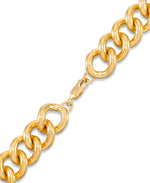 Load image into Gallery viewer, Yellow Gold_Gold Luxe® 14K Gold Bold Ladies Curb Link Necklace, 18&quot;. Dent Resistant, Infused with Nano Diamond Resin Core®_I_Heart_1
