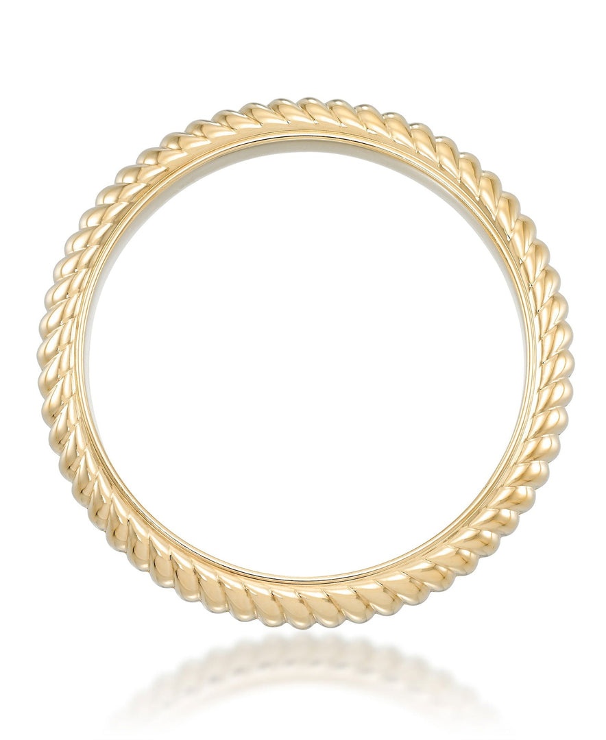 Yellow Gold_Gold Luxe® 14K Yellow Gold Bold Twist Slip on Bangle. Dent Resistant, Infused with Nano Diamond Resin Core®. Average Wrist Size. - iHeart Jewels_I_Heart_1
