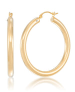 Load image into Gallery viewer, Yellow Gold_Gold Luxe® 14K Yellow Gold Classic Hoop Earrings. Dent Resistant, Infused with Nano Diamond Resin Core® - iHeart Jewels_I_Heart_1
