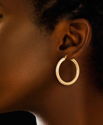 Load image into Gallery viewer, Yellow Gold_Gold Luxe® 14K Yellow Gold Classic Hoop Earrings. Dent Resistant, Infused with Nano Diamond Resin Core® - iHeart Jewels_I_Heart_1
