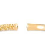 Load image into Gallery viewer, Yellow Gold_Gold Luxe® 14K Yellow Gold Domed Byzantine Bangle. Dent Resistant, Infused with Nano Diamond Resin Core®. Average Wrist Size. - iHeart Jewels_I_Heart_1
