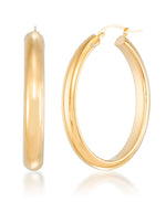 Load image into Gallery viewer, Yellow Gold_Gold Luxe® 14K Yellow Gold Domed Oval Hoop Earrings. Dent Resistant, Infused with Nano Diamond Resin Core® - iHeart Jewels_I_Heart_1
