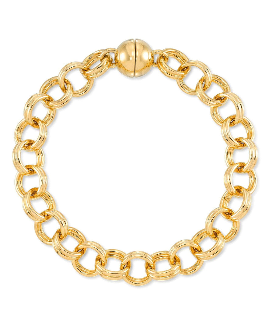 Yellow Gold_Gold Luxe® 14K Yellow Gold Double Rolo Bracelet. Dent Resistant, Infused with Nano Diamond Resin Core® . Average Wrist Size. - iHeart Jewels_I_Heart_1