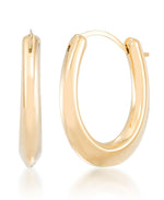 Load image into Gallery viewer, Yellow Gold_Gold Luxe® 14K Yellow Gold Graduated High Polished Petite Hoop Earrings. Dent Resistant, Infused with Nano Diamond Resin Core® - iHeart Jewels_I_Heart_1
