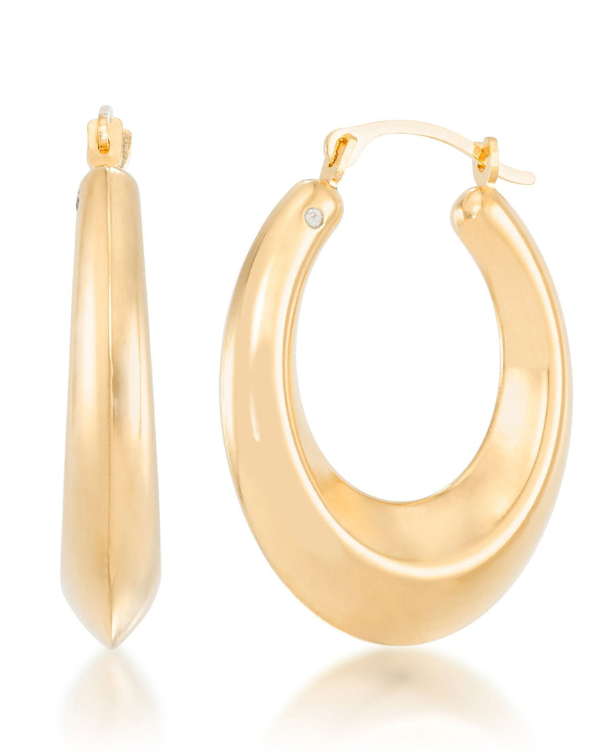 Yellow Gold_Gold Luxe® 14K Yellow Gold Graduated Hoop earrings. Dent Resistant, Infused with Nano Diamond Resin Core® - iHeart Jewels_I_Heart_1