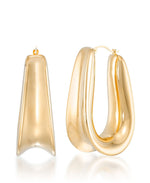 Load image into Gallery viewer, Yellow Gold_Gold Luxe® 14K Yellow Gold Graduated Sculpted Hoop Earrings. Dent Resistant, Infused with Nano Diamond Resin Core® - iHeart Jewels_I_Heart_1
