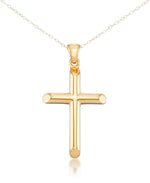Load image into Gallery viewer, Yellow Gold_Gold Luxe® 14K Yellow Gold High Polished Cross Pendant, 18&quot; Chain. Dent Resistant, Infused with Nano Diamond Resin Core® - iHeart Jewels_I_Heart_1
