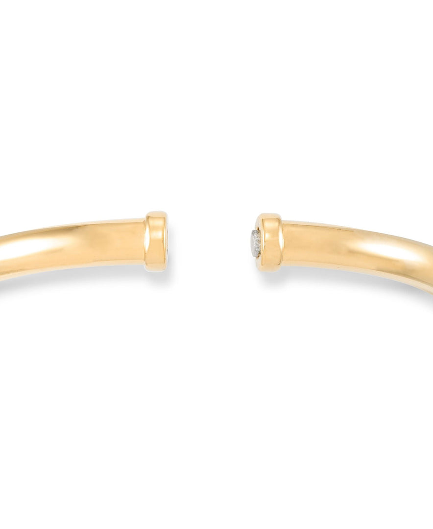 Yellow Gold_Gold Luxe® 14K Yellow Gold High Polished Round Tube Bangle. Dent Resistant, Infused with Nano Diamond Resin Core®. Average Wrist Size. - iHeart Jewels_I_Heart_1