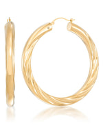 Load image into Gallery viewer, Yellow Gold_Gold Luxe® 14K Yellow Gold Large Twist Hoop Earrings. Dent Resistant, Infused with Nano Diamond Resin Core® - iHeart Jewels_I_Heart_1
