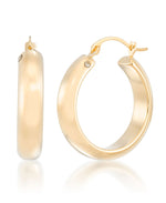 Cargar imagen en el visor de la galería, Yellow Gold_Gold Luxe® 14K Yellow Gold Medium Domed Hoop Earrings. Dent Resistant, Infused with Nano Diamond Resin Core® - iHeart Jewels_I_Heart_1
