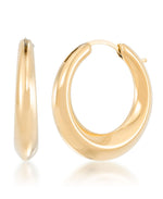 Load image into Gallery viewer, Yellow Gold_Gold Luxe® 14K Yellow Gold Petite Graduated Knife Edge Hoop Earrings. Dent Resistant, Infused with Nano Diamond Resin Core® - iHeart Jewels_I_Heart_1
