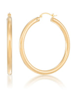Load image into Gallery viewer, Yellow Gold_Gold Luxe® 14K Yellow Gold Round Hoop Earrings. Dent Resistant, Infused with Nano Diamond Resin Core® - iHeart Jewels_I_Heart_1
