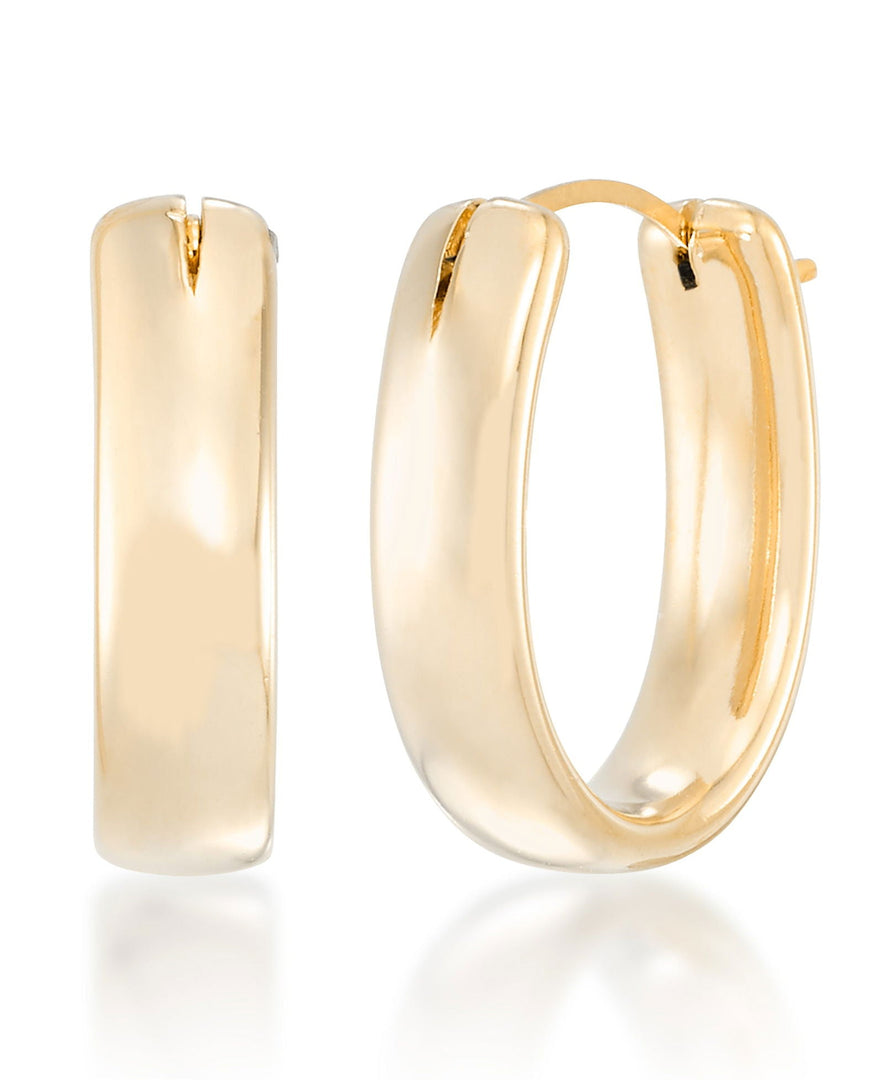 Yellow Gold_Gold Luxe® 14K Yellow Gold Wide Oval Hoop Earrings. Dent Resistant, Infused with Nano Diamond Resin Core® - iHeart Jewels_I_Heart_1