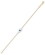Load image into Gallery viewer, 14K Yellow Gold over Sterling Silver_Evil Eye Bracelet, 7&quot;_I_Heart_1
