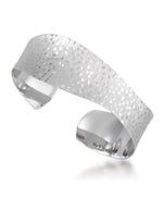 Load image into Gallery viewer, Platinum over Sterling Silver_Fancy Diamond Cut Freeform Cuff Bangle Bracelet_I_Heart_1
