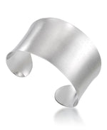 Load image into Gallery viewer, Platinum over Sterling Silver_Frosted Wide Cuff Bangle Bracelet_I_Heart_1

