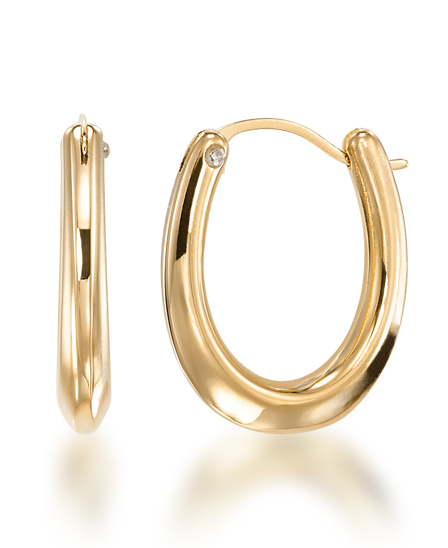 Yellow Gold_Gold Luxe® 14K Yellow Gold Graduated High Polished Petite Hoop Earrings. Dent Resistant, Infused with Nano Diamond Resin Core® - iHeart Jewels_I_Heart_1