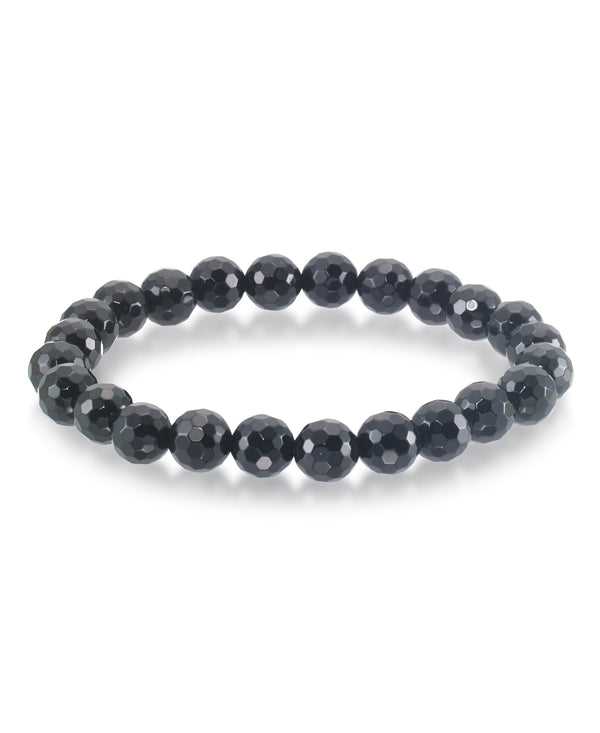 Genuine Black Onyx_Genuine Black Onyx Beaded Stretch Bracelet_I_Heart_1