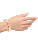 Load image into Gallery viewer, Yellow Gold Gold Luxe® 14K Gold Bold Diamond Cut and High Polished Wide Bangle Bracelet, 7&quot;.  Dent Resistant, Infused with Nano Diamond Resin Core®_I_Heart_1

