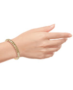 Load image into Gallery viewer, Yellow Gold_Gold Luxe® 14K Gold Bold Hand Enameled and High Polished Bangle Bracelet, 7&quot;.  Dent Resistant, Infused with Nano Diamond Resin Core®_I_Heart_1
