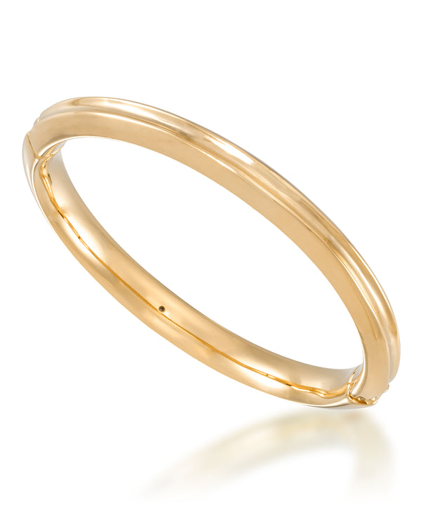 Yellow Gold Gold Luxe® 14K Gold Bold High Polished Concacve Bangle Bracelet, 7".  Dent Resistant, Infused with Nano Diamond Resin Core®_I_Heart_1