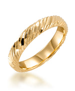 Load image into Gallery viewer, Yellow Gold_Gold Luxe® 14K Gold Diamond Cut Band Ring Dent Resistant, Infused with Nano Diamond Resin Core®_I_Heart_1
