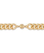 Load image into Gallery viewer, Yellow Gold_Gold Luxe® 14K Gold Genuine Black Faceted Onyx Centerpiece Curb Link Necklace. Dent Resistant, Infused with Nano Diamond Resin Core®_I_Heart_1
