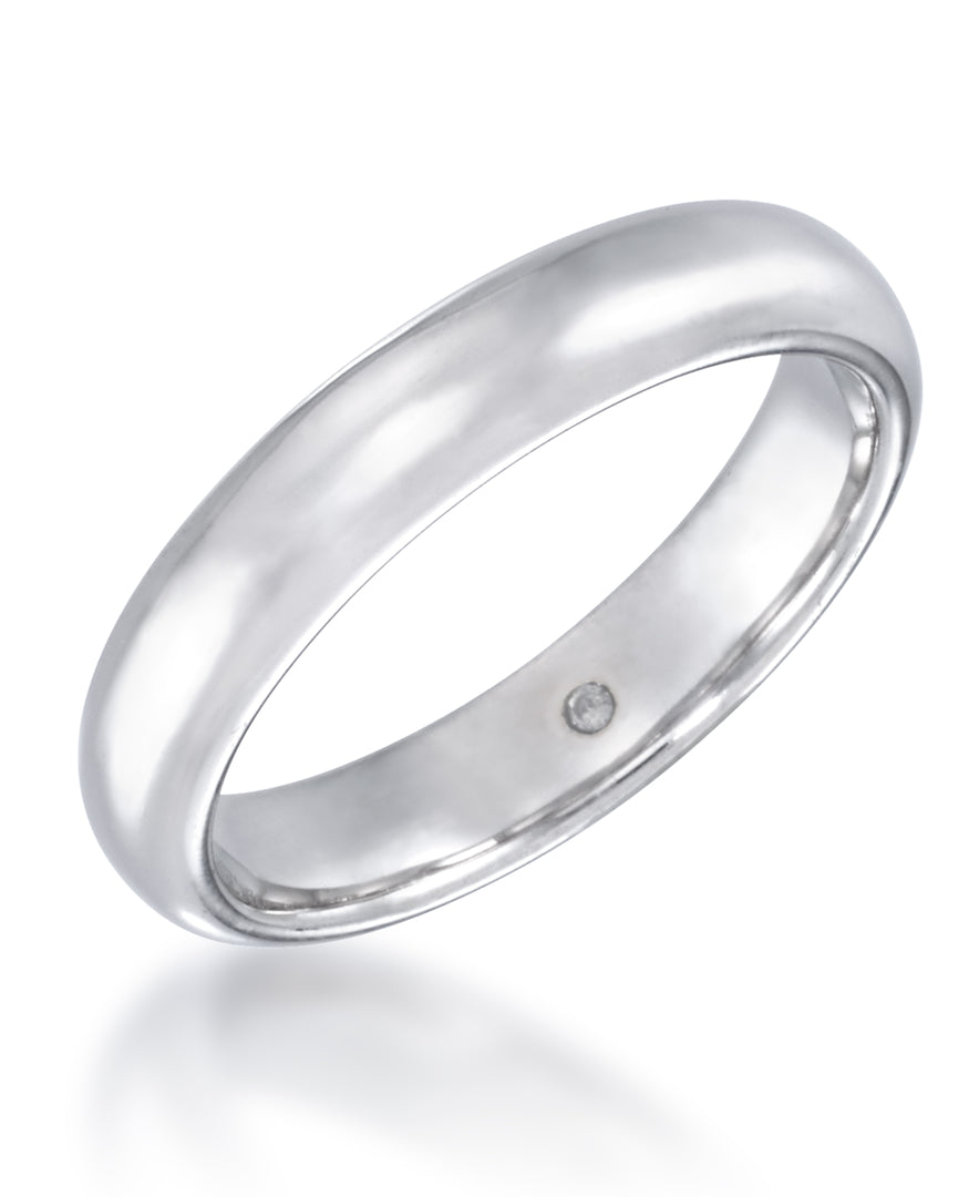 White_Gold_Gold Luxe® 14K Gold High Polished Domed Band Ring Dent Resistant, Infused with Nano Diamond Resin Core®_I_Heart_2