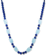 Load image into Gallery viewer, 18K Yellow Gold over Sterling Silver_Graduated Lapis and Icy Blue Quartz Toggle Necklace_I_Heart_1
