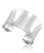 Load image into Gallery viewer, Platinum over Sterling Silver_High Polished and Starlight Diamond Cut Wide Cuff Bangle Bracelet_I_Heart_1
