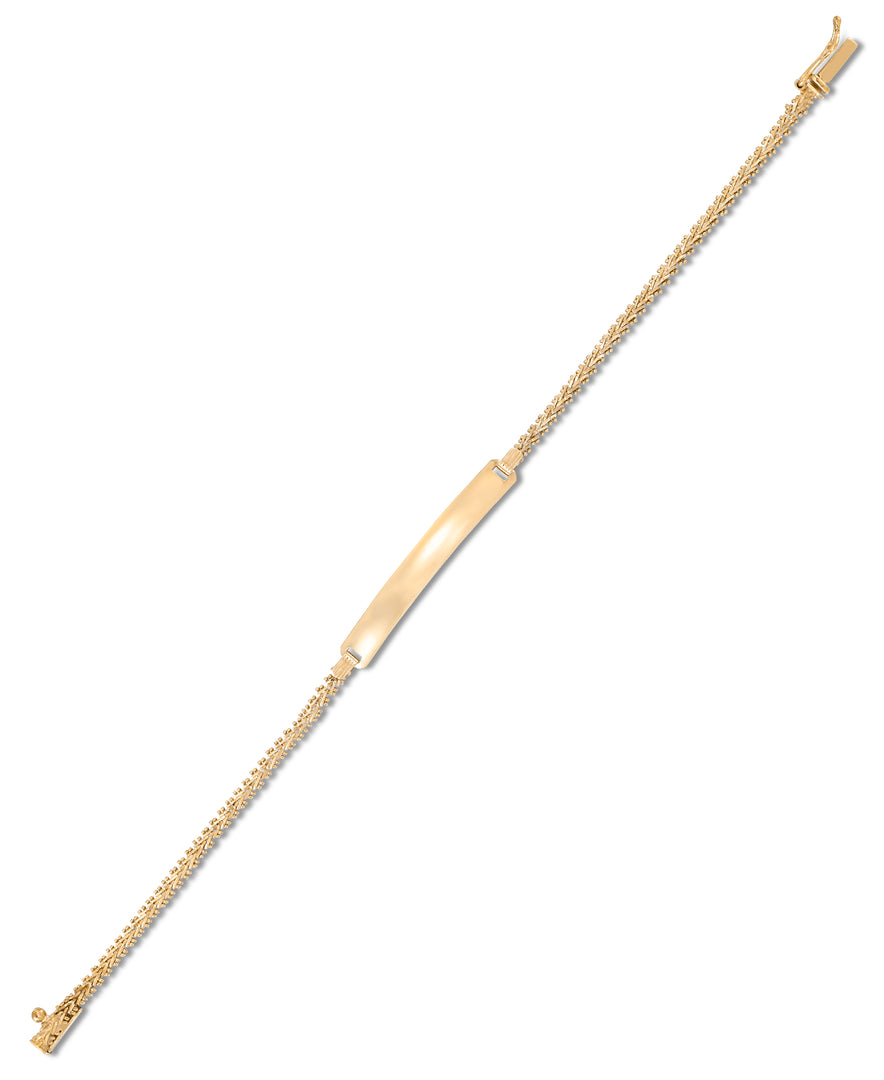 14K Yellow Gold over Sterling Silver_I.D. Bracelet with Riccio Chain, 7"_I_Heart_1