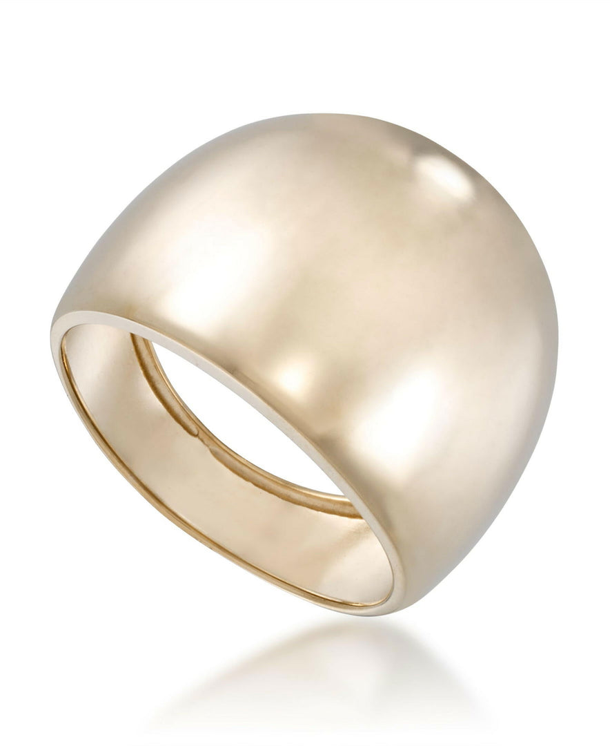 Yellow Gold_14K Gold High Polished Bold Dome Ring. Made in Italy_I_Heart_1