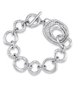 Load image into Gallery viewer, Platinum Tone_1/2 CT. T.W. Simulated Diamond Organic Multi Link Bracelet , 7&quot;_I_Heart_2
