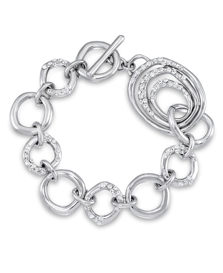 Platinum Tone_1/2 CT. T.W. Simulated Diamond Organic Multi Link Bracelet , 7"_I_Heart_2